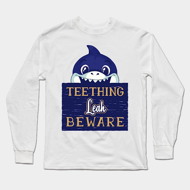 Leah - Funny Kids Shark - Personalized Gift Idea - Bambini Long Sleeve T-Shirt by Bambini